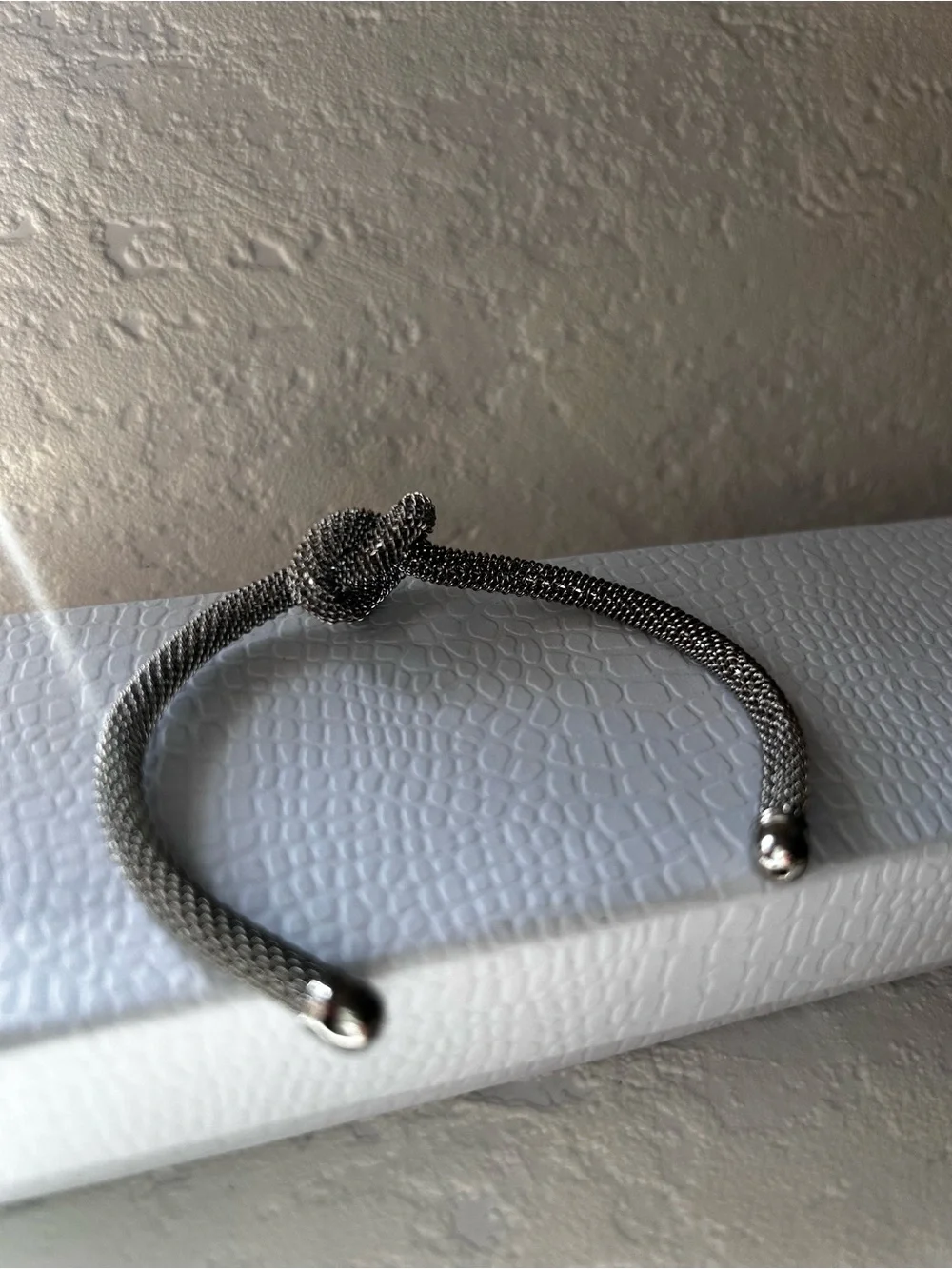 Silver-Tone Knot Mesh Cuff Bracelet - Women Jewelry